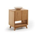 Szafka łazienkowa z drewna tekowego z umywalką Kave Home, szer. 70 cm