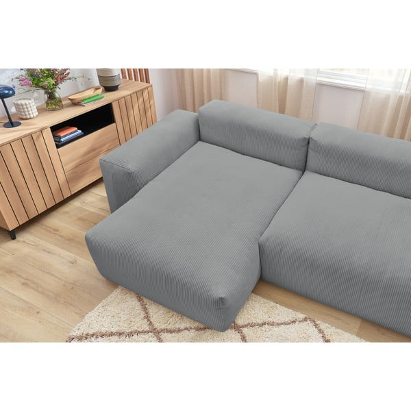 Jasnoszary sztruksowy narożnik (lewostronny) Lafayette – Bobochic Paris-image-1