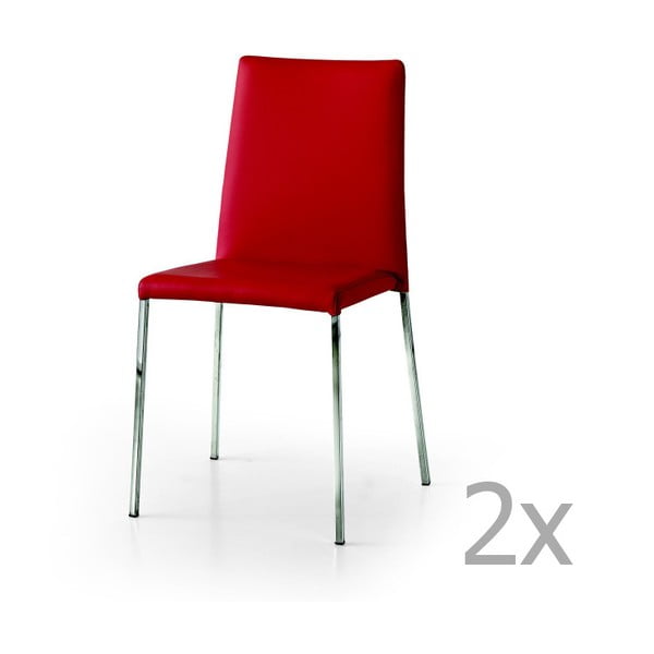 Zestaw 2 czerwonych krzeseł Castagnetti Laer