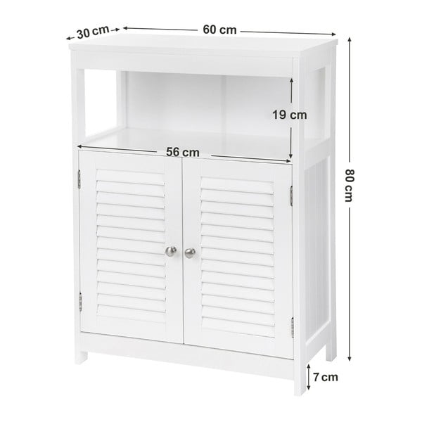 Biała szafka z półką i drzwiczkami Songmics, wys. 80 cm-image-4