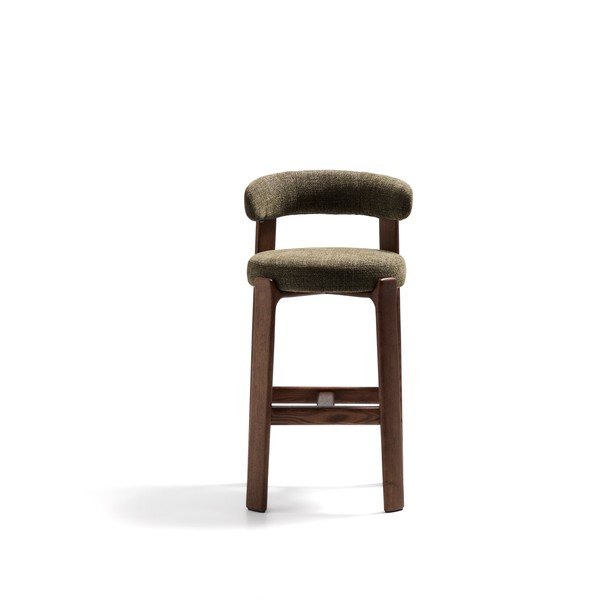 Hoker w kolorze zielono-ciemnonaturalnym z litego drewna jesionowego (wysokość siedziska 75 cm) Granite – Kave Home-image-2