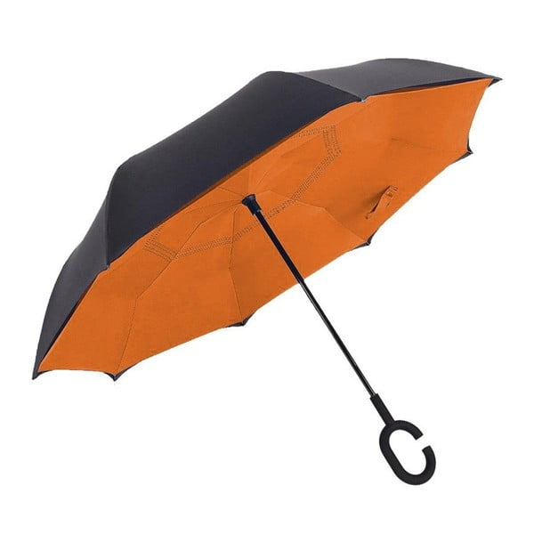 Pomarańczowo-czarny parasol Ambiance Tangerine, ⌀ 110 cm