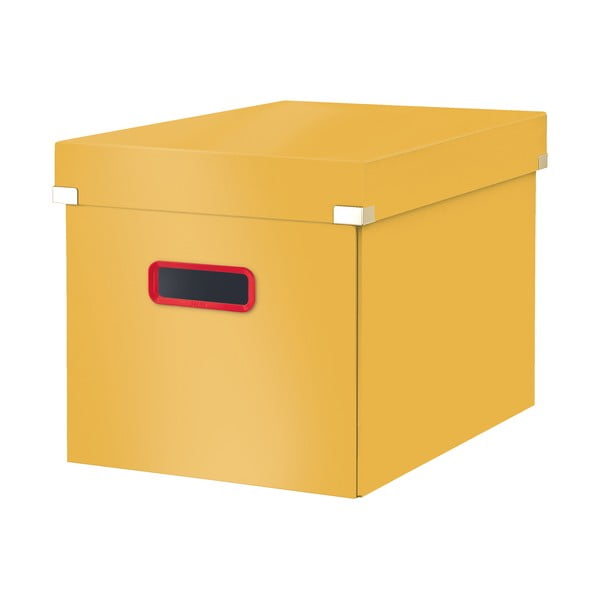 Żółty kartonowy pojemnik z pokrywką 32x36x31 cm Click&Store – Leitz