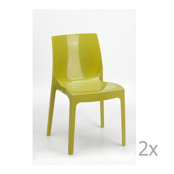 Zestaw 2 zielonych krzeseł Castagnetti Ice