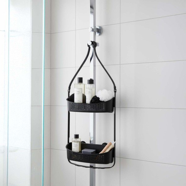 Wisząca plastikowa półka łazienkowa w kolorze matowej czerni Vesper – douceur d'intérieur-image-1