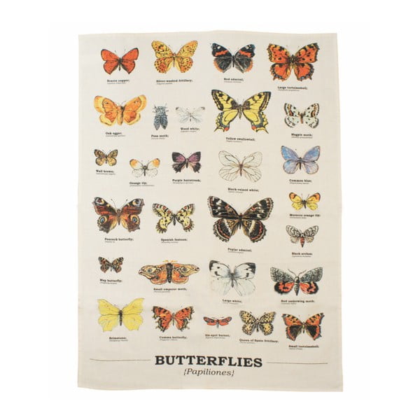 Ścierka bawełniana Gift Republic Multi Butterflies, 50x70 cm
