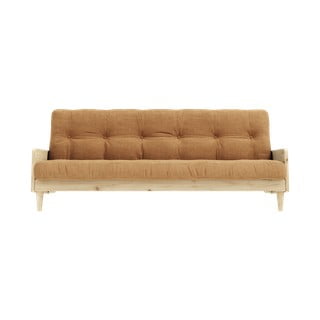 Musztardowa rozkładana sofa 190 cm Indie – Karup Design