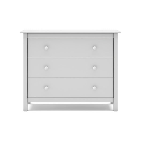 Biała niska komoda dziecięca z drewna sosnowego 100x80 cm Max – Marckeric-image-2