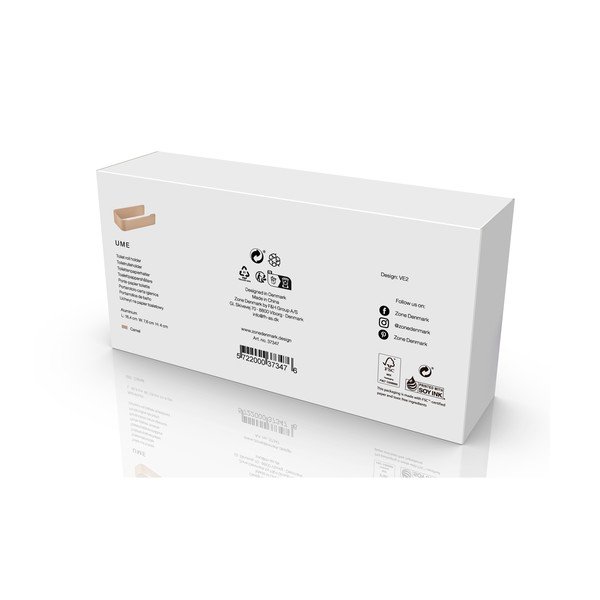 Beżowy ścienny metalowy uchwyt na papier toaletowy Ume – Zone-image-4