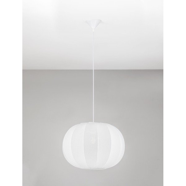 Tekstylna lampa wisząca w matowym białym kolorze ø 50 cm Delina – Nova Luce-image-4