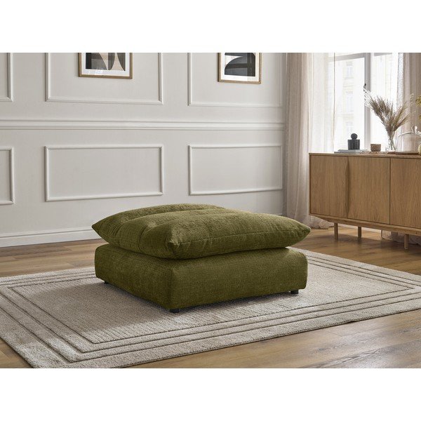 Zielony podnóżek z tkaniny szenilowej Neil – Bobochic Paris-image-1