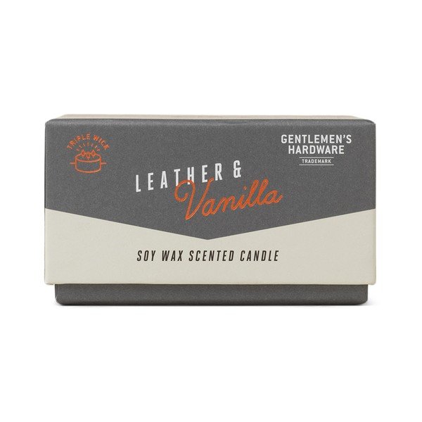 Zapachowa sojowa świeca czas palenia 40 h Leather & Vanilla – Gentlemen's Hardware-image-1