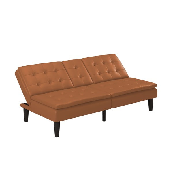 Koniakowa rozkładana sofa z imitacji skóry 191 cm Maine – Støraa-image-3
