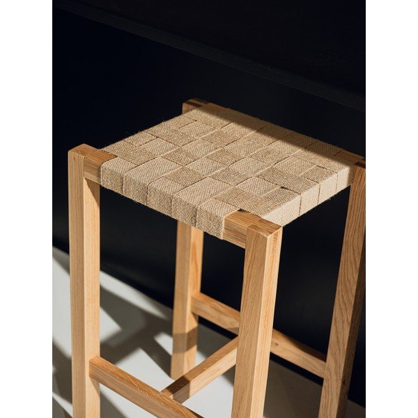 Hoker z litego drewna dębowego w naturalnym kolorze (wysokość siedziska 68 cm) Toli – noo.ma-image-4