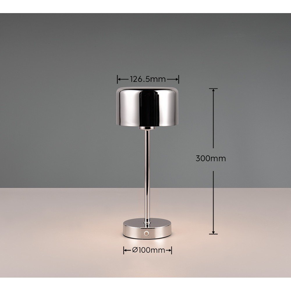 Lampa stołowa LED w kolorze srebra z połyskiem ze ściemniaczem (wys. 30 cm) Jeff – Reality (zdjęcie 9)