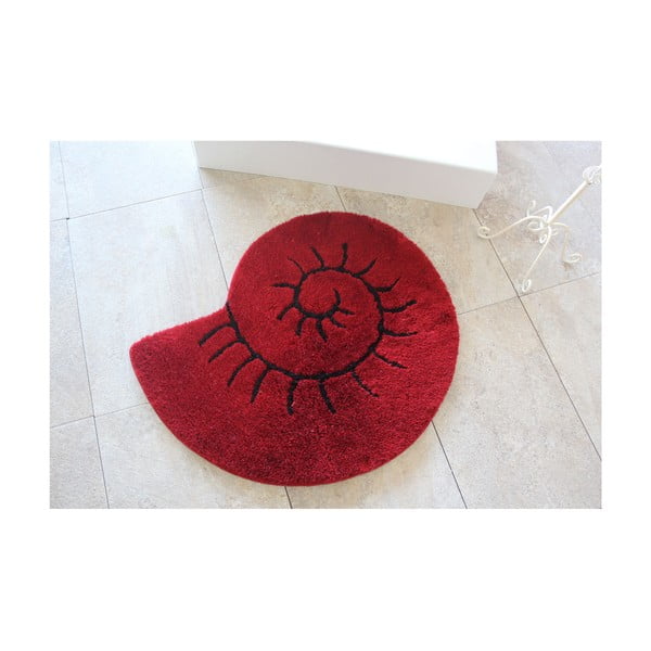 Czerwony dywanik łazienkowy w kształcie muszli Celine