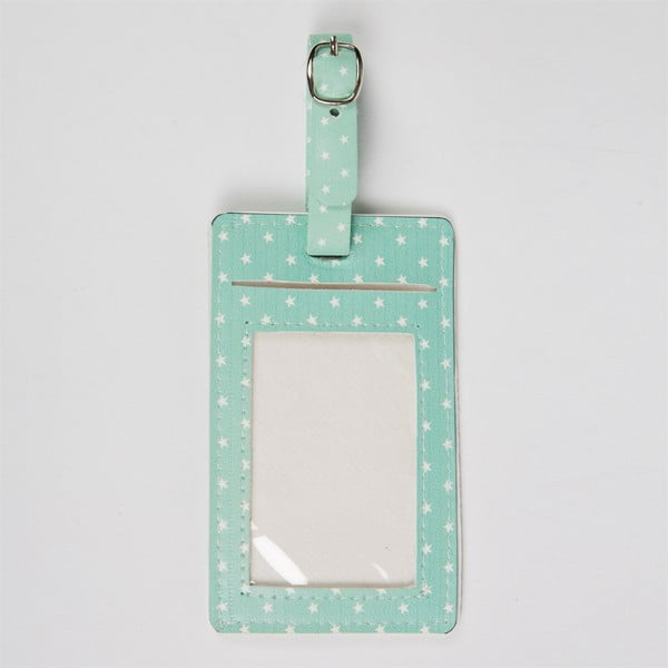 Niebieska etykieta imienna na walizkę Sass & Belle Flamingo-image-1