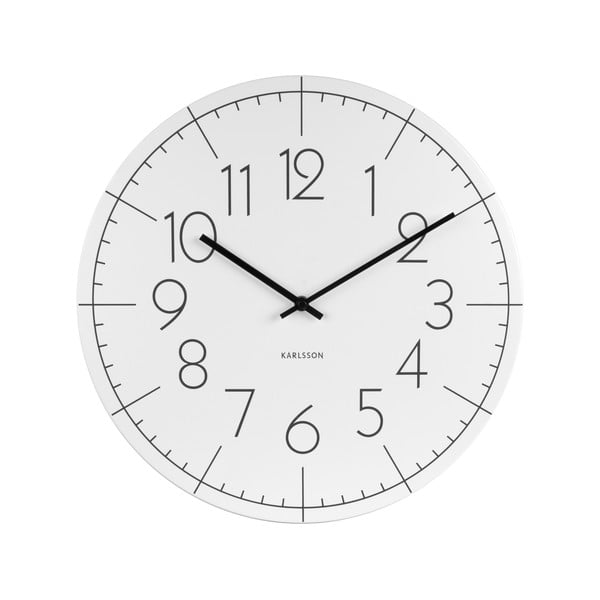Biały zegar Present Time Blade Numbers