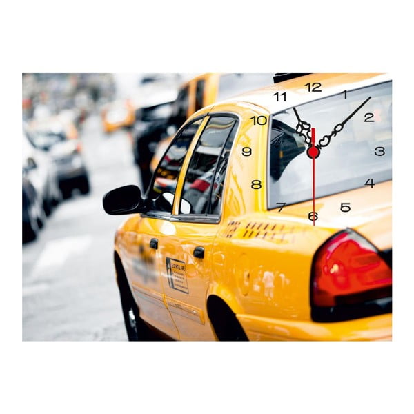 Obraz z zegarem Taxi, 60x60 cm
