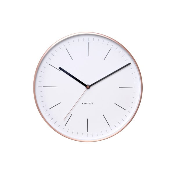 Biały zegar Present Time Minimal