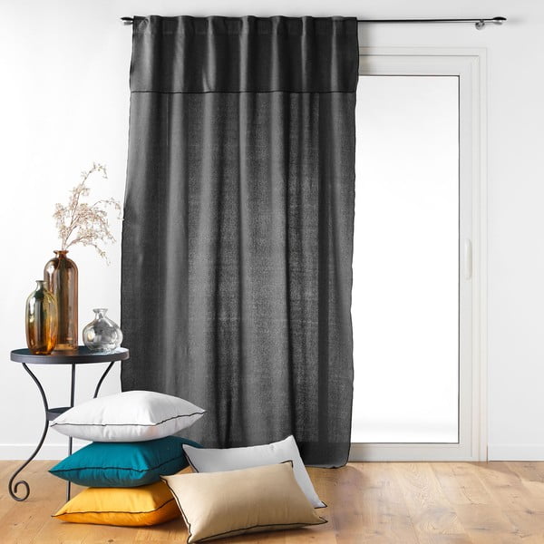 Antracytowa zasłona 140x240 cm Mistraline – douceur d'intérieur-image-3
