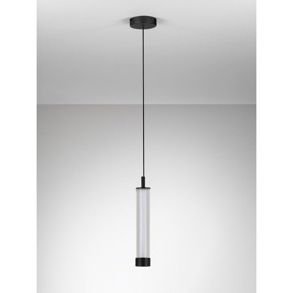Aluminiowa lampa wisząca LED ze ściemniaczem w kolorze matowej czerni ze szklanym kloszem ø 6,5 cm Glovia – Nova Luce-image-4