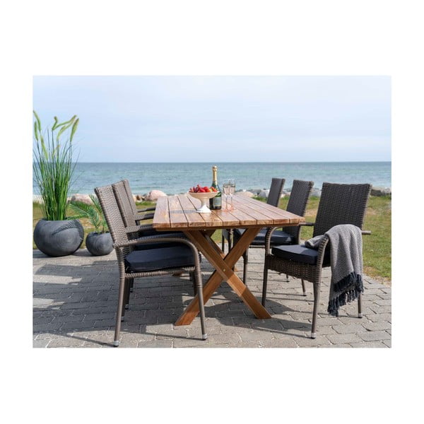 Stół ogrodowy do jadalni z drewna tekowego z recyklingu House Nordic Murcia, dł. 200 cm-image-4