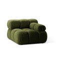 Zielony moduł sofy z materiału bouclé (prawostronny) Bellis – Micadoni Home