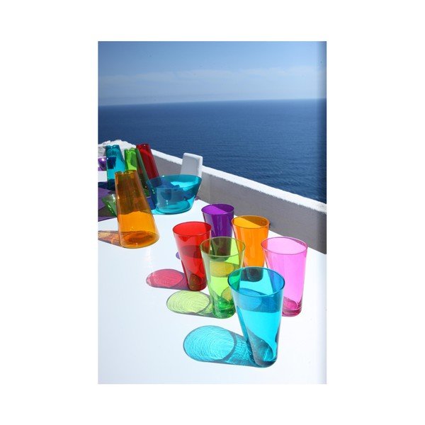 Zestaw 3 fioletowych ręcznie wykonanych szklanek Surdic Ponza, 300 ml-image-1