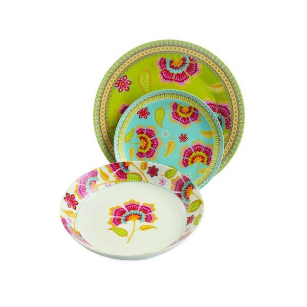 Zestaw talerzy porcelanowych Oriental, 18 sztuk