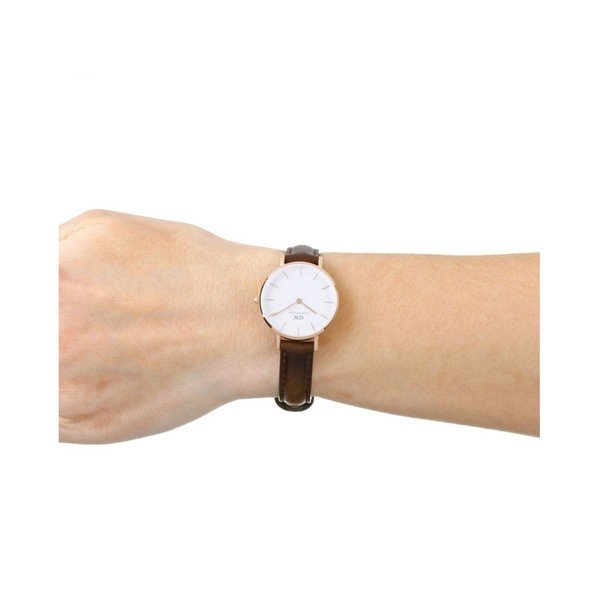 Zegarek damski z białym cyferblatem i z detalami w różowozłotej barwie Daniel Wellington Petite Bristol, ⌀ 28 mm-image-2