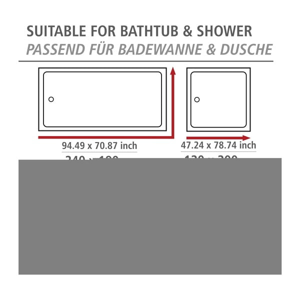 Zasłona prysznicowa 200x180 cm Aquaris – Wenko-image-3
