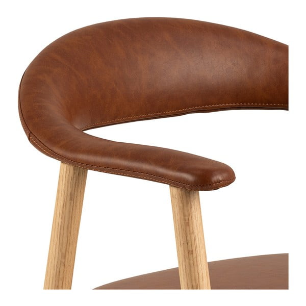 Koniakowo-naturalne krzesła z imitacji skóry zestaw 2 szt. Addi – Actona-image-4