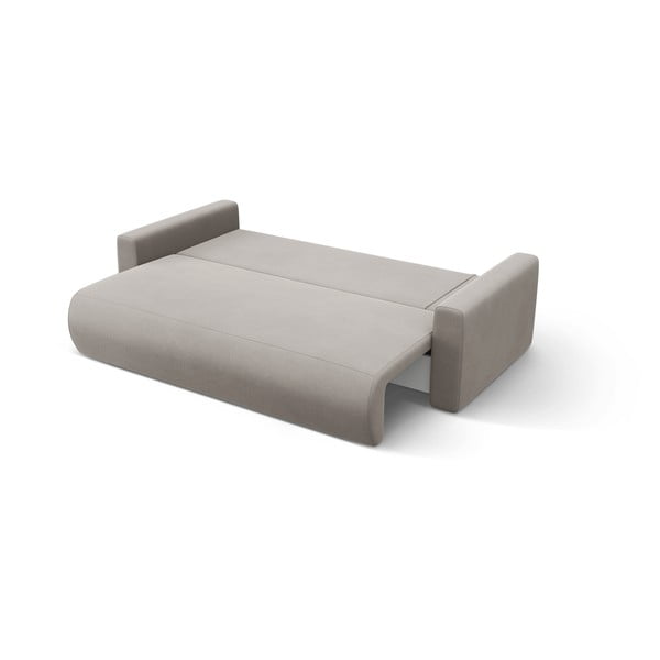 Jasnoszary aksamitny rozkładany narożnik ze schowkiem Belfast – Cosmopolitan Design-image-3