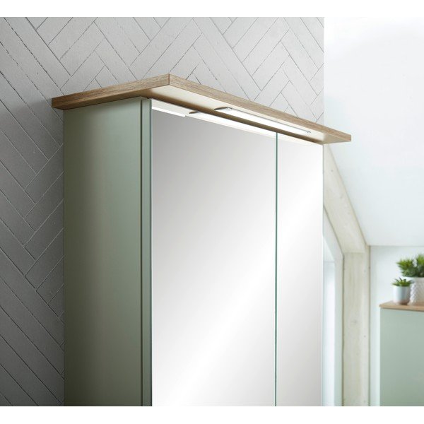 Zielona wisząca szafka łazienkowa z lustrem 60x72 cm Set 963 – Pelipal-image-1