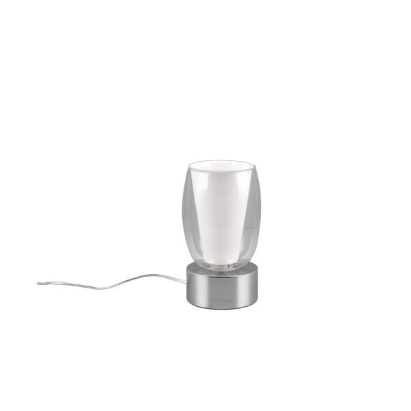 Lampa stołowa w kolorze srebra ze szklanym kloszem (wysokość 24 cm) Barret – Trio Select