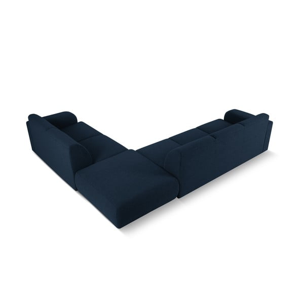 Ciemnoniebieski narożnik z materiału bouclé (prawostronny) Molino – Micadoni Home-image-3