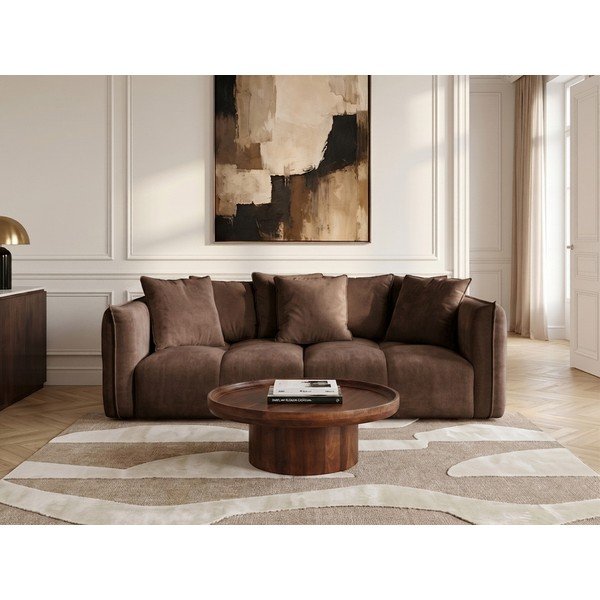 Brązowa sofa z tkaniny szenilowej Harlem – Bobochic Paris-image-2