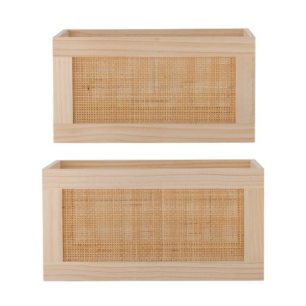 Drewniane pojemniki zestaw 2 szt. w naturalnym kolorze 39x29x20 cm Piana – Bloomingville-image-2