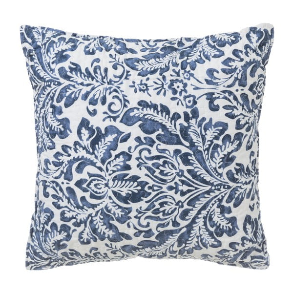 Niebieska poduszka z kwiecistym motywem Unimasa Bouti, 50x50 cm