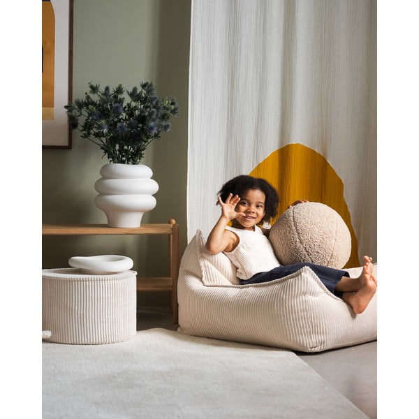 Kremowy sztruksowy puf dziecięcy – Wigiwama-image-3