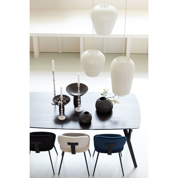 Czarny stół z blatem z drewna akacjowego 100x220 cm Quenza – Light & Living-image-4