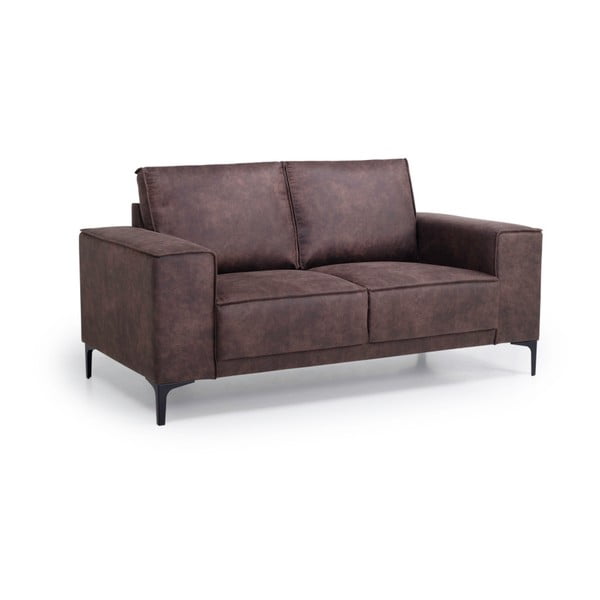 Brązowa sofa z imitacji skóry 164 cm Copenhagen – Scandic-image-2