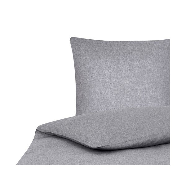 Szara pościel jednoosobowa z domieszką kaszmiru Westwing Collection Cashmere, 155x220 cm-image-2