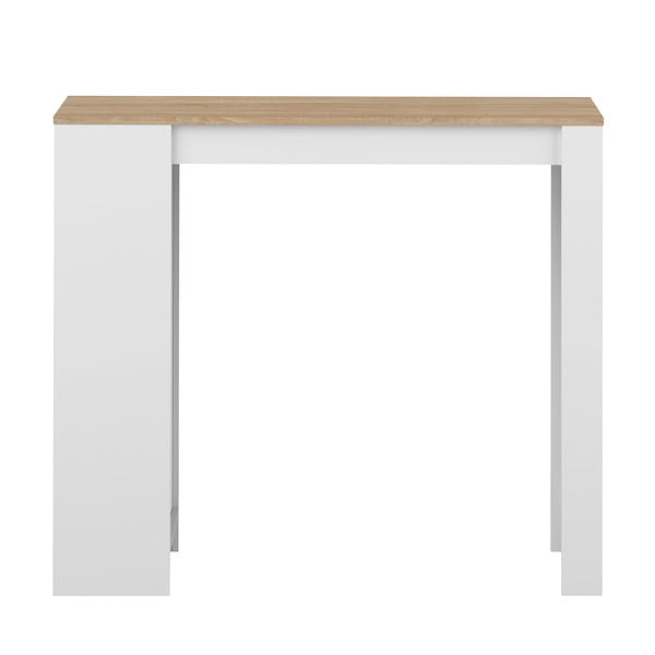 Biały stolik barowy z blatem w dekorze dębu 115x50 cm Aravis – TemaHome -image-2