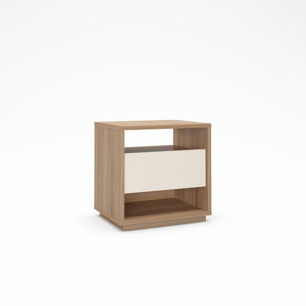 Kremowa/w naturalnym kolorze szafka nocna w dekorze dębu Dennis – Marckeric-image-2