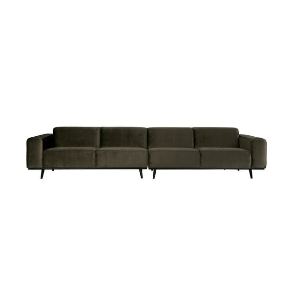 Ciemnozielona aksamitna sofa BePureHome Statement, 372 cm