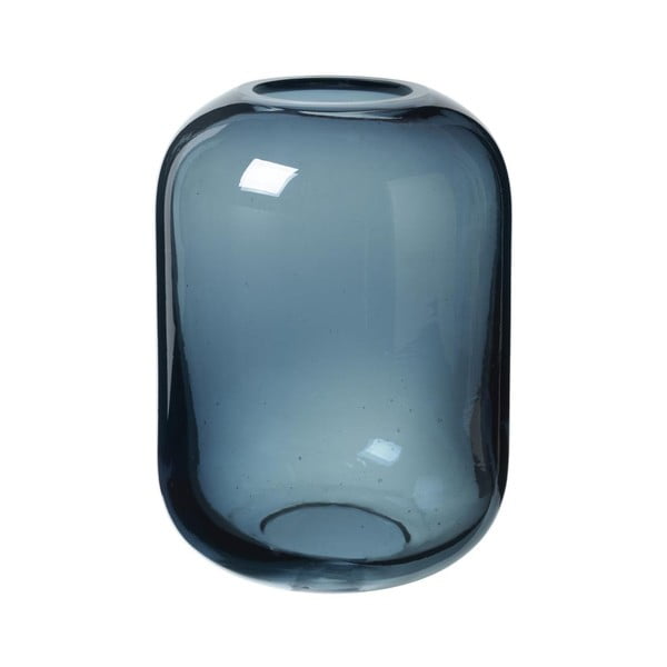Niebieski szklany wazon Blomus Bright, wys. 21,5 cm
