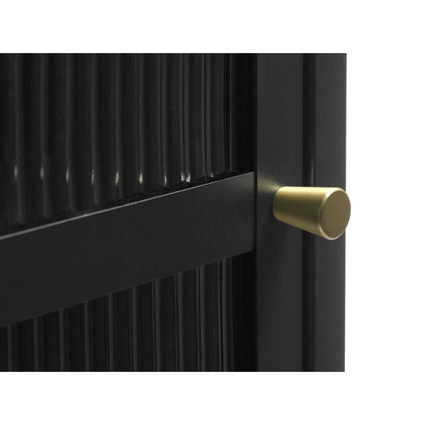 Czarna metalowa witryna 58x160 cm Bronco – Unique Furniture-image-1