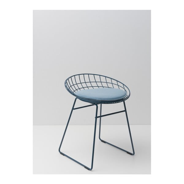 Niebieski druciany stołek z siedziskiem Pastoe, 46 cm